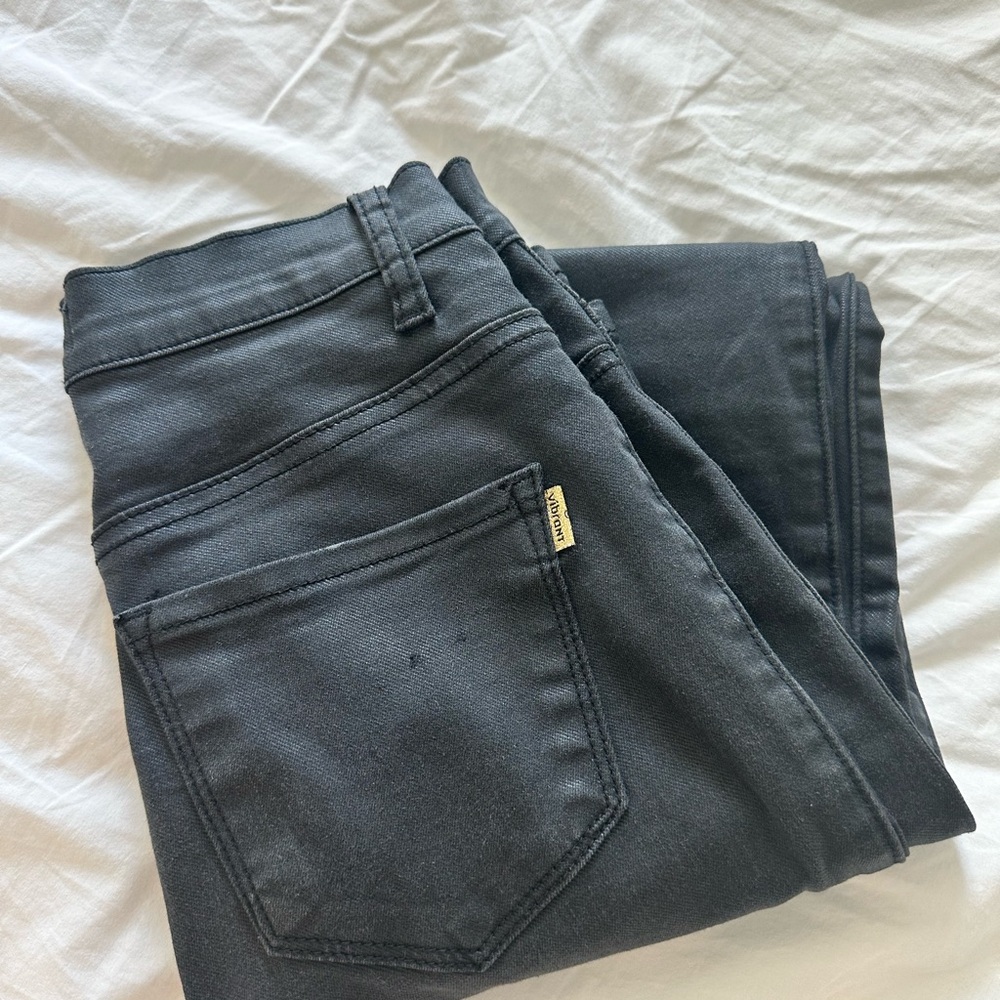 Women's Black Faux Leather Jeans